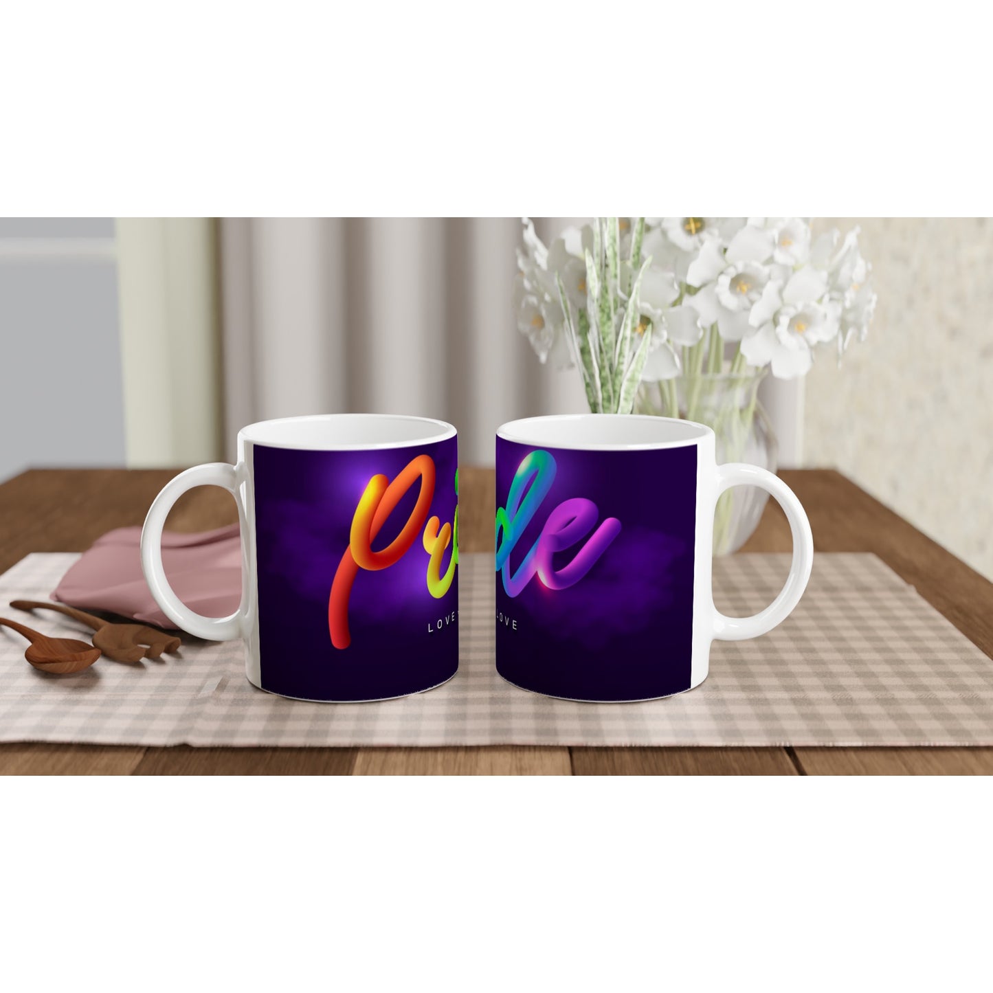 Pride Love is Love White 11oz Ceramic Mug
